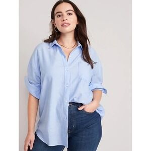 Old Navy Oversized Button Down Boyfriend Shirt XL Professional Minimalist